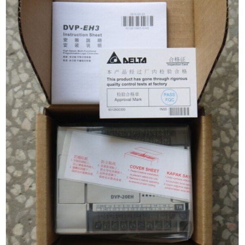 DVP20EH00T3 Delta EH2/EH3 Series PLC DI 12 DO 8 Transistor output 100-240VAC new in box