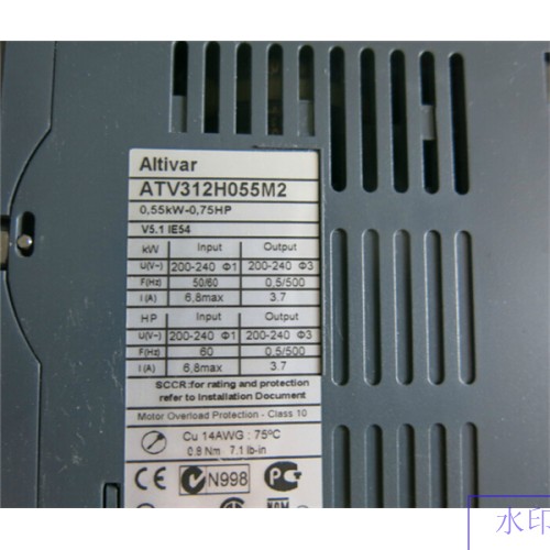 ATV312H055M2 VFD Inverter Input 1ph 220V Output 3ph 220V 3.7A 0.5~500Hz 0.55KW 0.75HP with EMC NEW