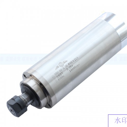 3HP 2.2kw 24000RPM ER20 water cooling Woodworking AC Spindle motor 80mm 4 bearings 380VAC 6A 400hz CNC Router