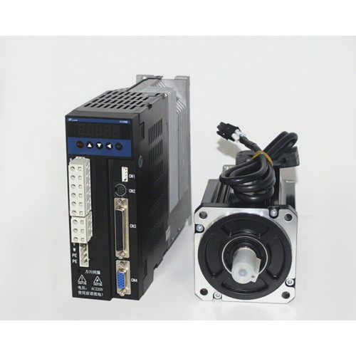 single phase 220V 400w 0.4KW 1.27N.m 3000rpm 60mm AC servo motor drive kit 2500ppr with 3m cable